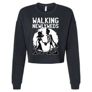 Zombie Walking Newlyweds Cropped Pullover Crew