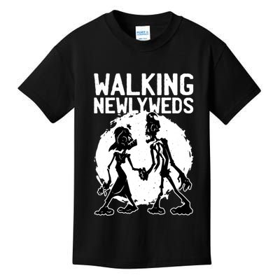 Zombie Walking Newlyweds Kids T-Shirt