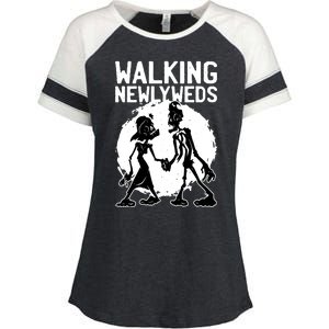 Zombie Walking Newlyweds Enza Ladies Jersey Colorblock Tee