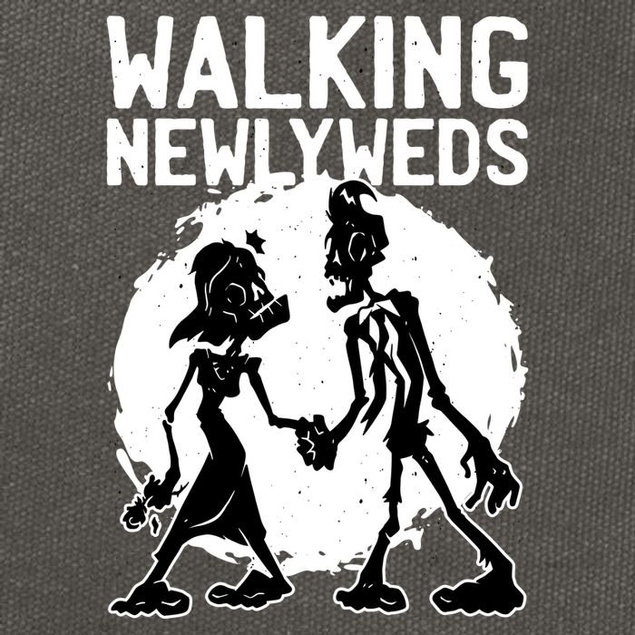Zombie Walking Newlyweds Cotton Canvas Backpack