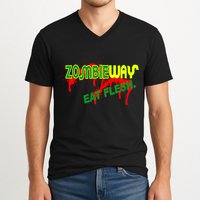 Zombie Way Eat Flesh V-Neck T-Shirt