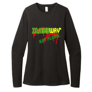 Zombie Way Eat Flesh Womens CVC Long Sleeve Shirt