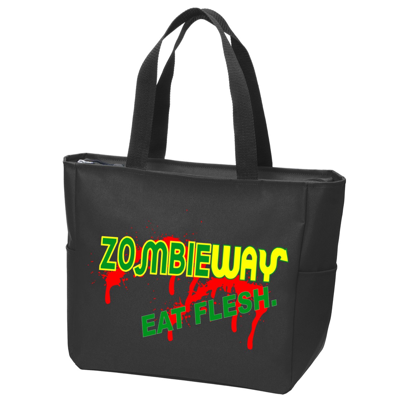 Zombie Way Eat Flesh Zip Tote Bag