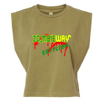 Zombie Way Eat Flesh Garment-Dyed Women's Muscle Tee
