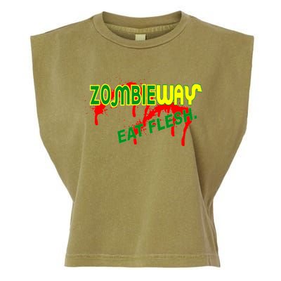 Zombie Way Eat Flesh Garment-Dyed Women's Muscle Tee