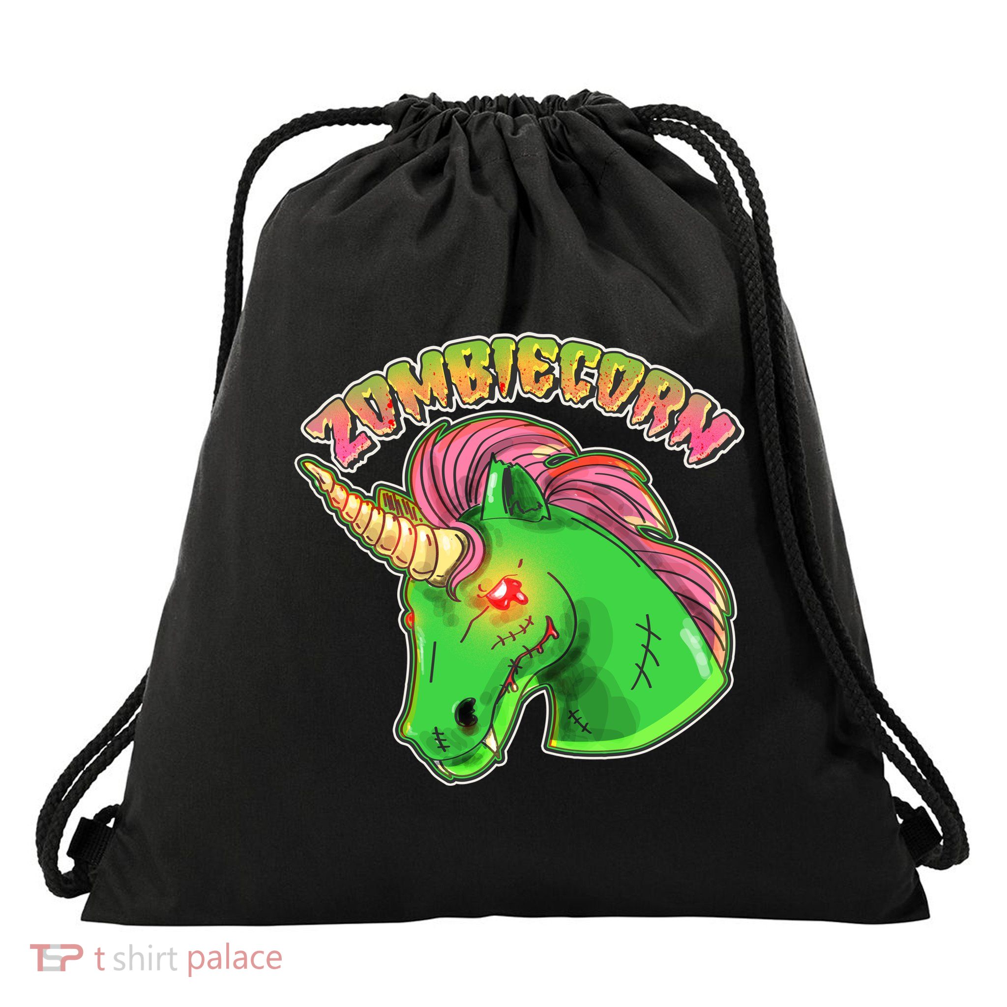 Zombiecorn Zombie Unicorn Drawstring Bag