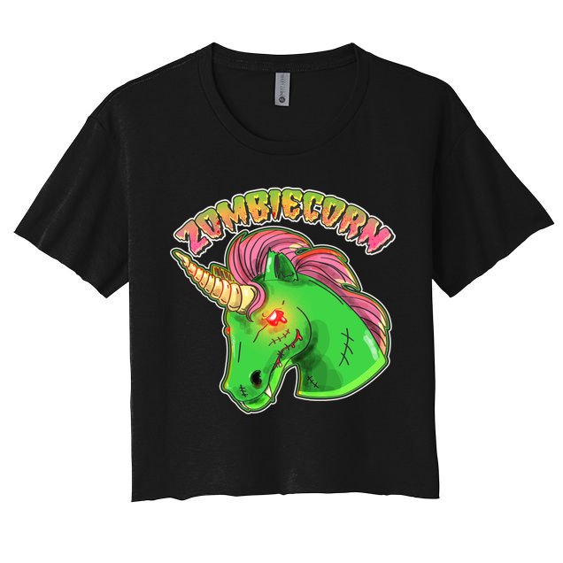 Zombiecorn Zombie Unicorn Crop Top