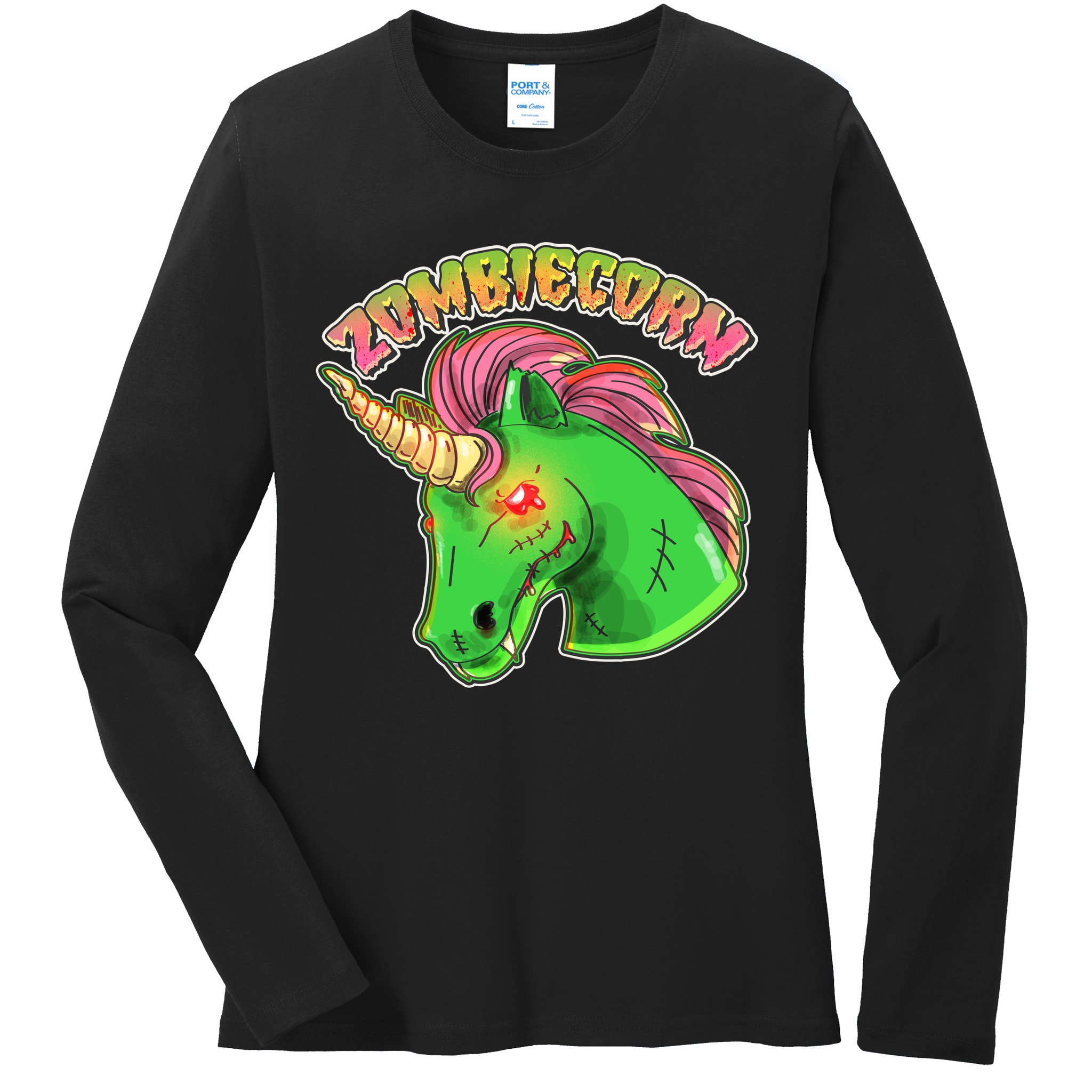 Zombiecorn Zombie Unicorn Ladies Long Sleeve Shirt