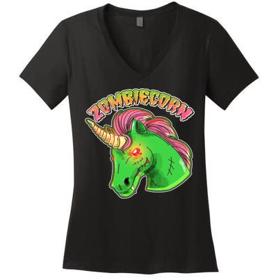Zombiecorn Zombie Unicorn Women's V-Neck T-Shirt