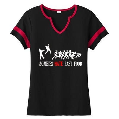 Zombies Eat Brains You'll Be Fine Ladies Halftime Notch Neck Tee