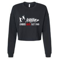 Zombies Eat Brains You'll Be Fine Cropped Pullover Crew