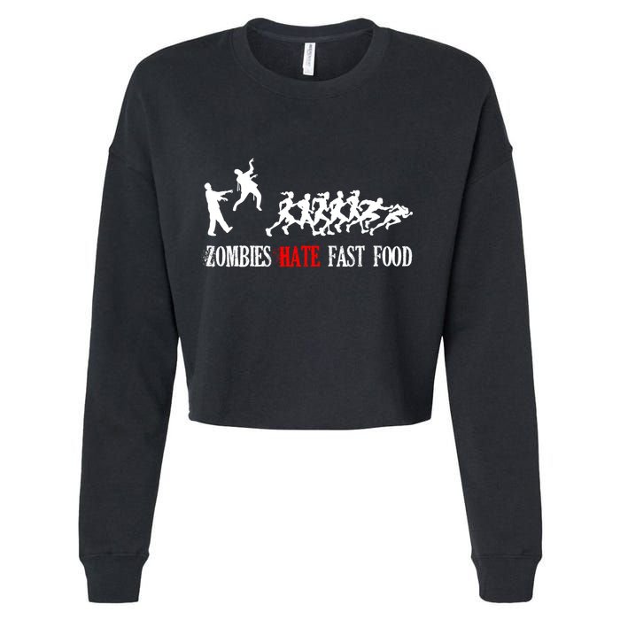 Zombies Eat Brains You'll Be Fine Cropped Pullover Crew