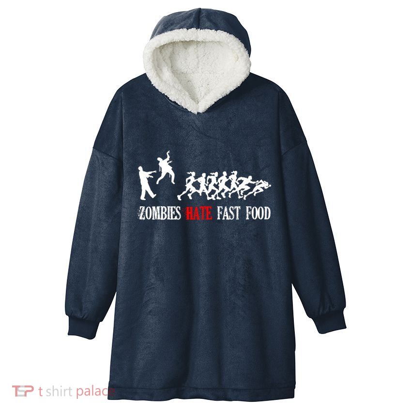 Zombies Eat Brains You'll Be Fine Hooded Wearable Blanket