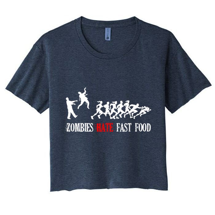 Zombies Eat Brains You'll Be Fine Women's Crop Top Tee