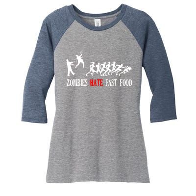 Zombies Eat Brains You'll Be Fine Women's Tri-Blend 3/4-Sleeve Raglan Shirt