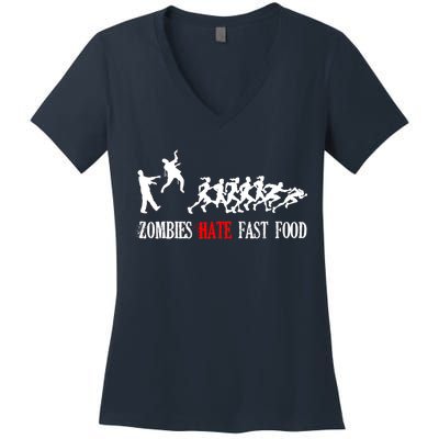 Zombies Eat Brains You'll Be Fine Women's V-Neck T-Shirt