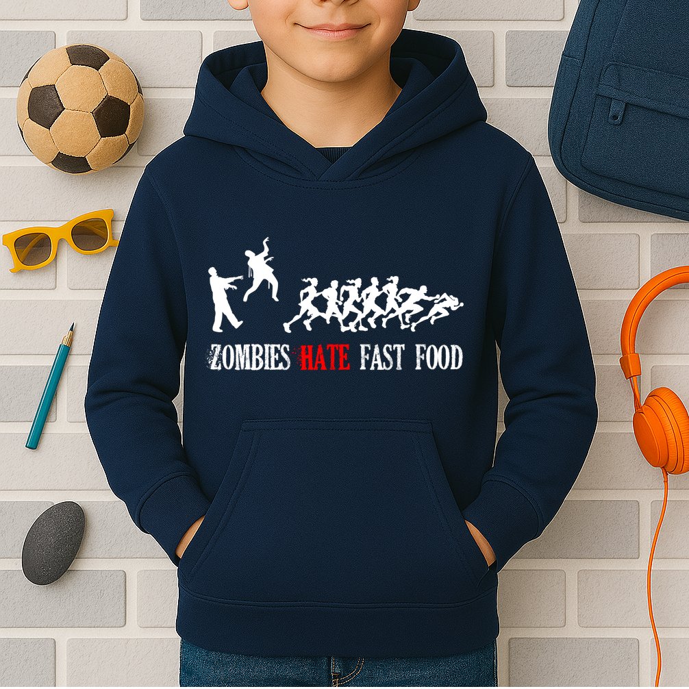 Zombies Eat Brains You'll Be Fine Kids Hoodie