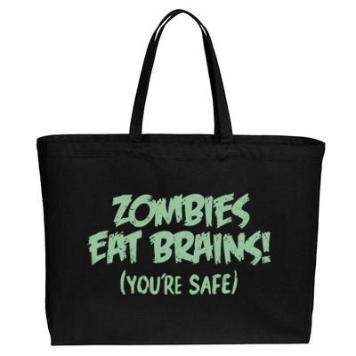 Zombies Eat Brains! (You're Safe) Cotton Canvas Jumbo Tote