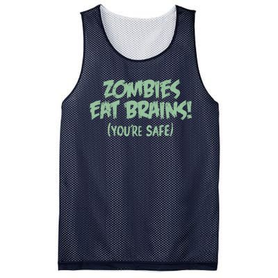 Zombies Eat Brains! (You're Safe) Mesh Reversible Basketball Jersey Tank