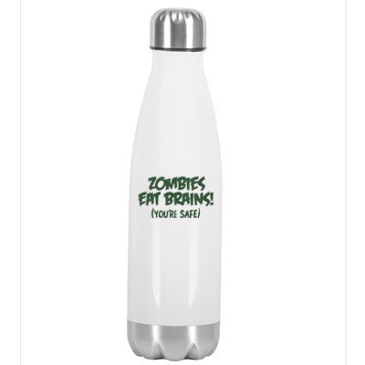 Zombies Eat Brains! (You're Safe) Stainless Steel Insulated Water Bottle