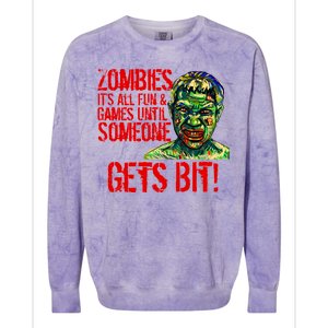 Zombies It's All Fun and Games Colorblast Crewneck Sweatshirt