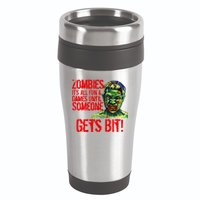 Zombies It's All Fun and Games 16oz Travel Tumbler