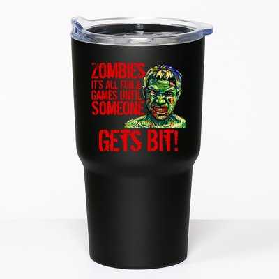 Zombies It's All Fun and Games Tumbler