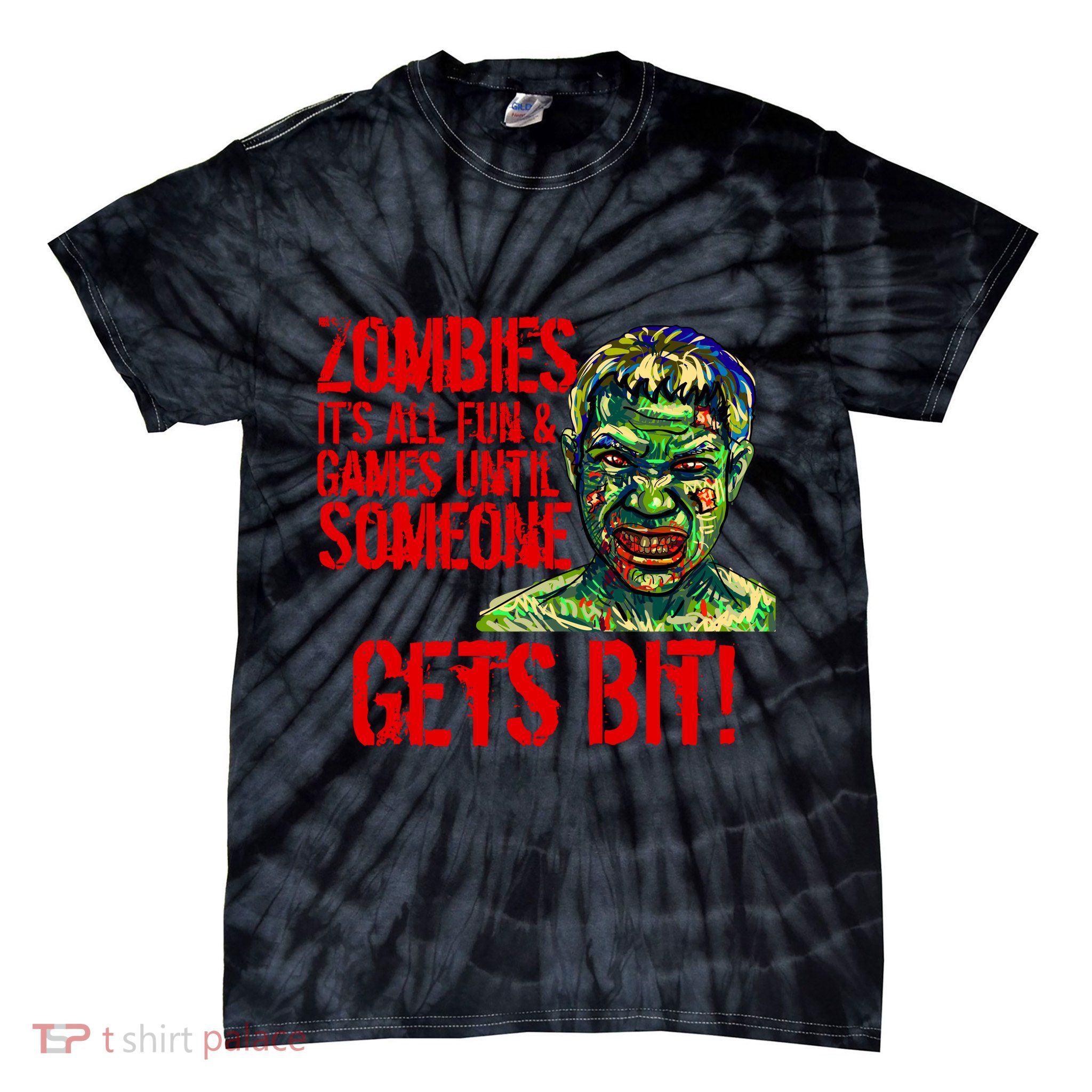 Zombies It's All Fun and Games Tie-Dye T-Shirt