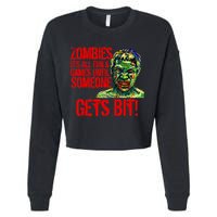 Zombies It's All Fun and Games Cropped Pullover Crew