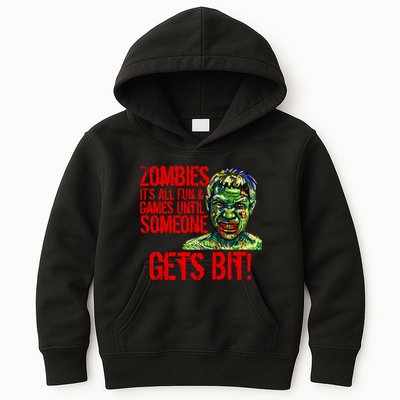 Zombies It's All Fun and Games Kids Hoodie