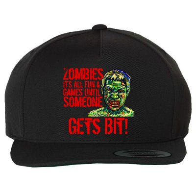 Zombies It's All Fun and Games Wool Snapback Cap
