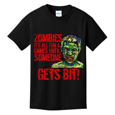 Zombies It's All Fun and Games Kids T-Shirt