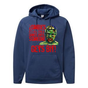 Zombies It's All Fun and Games Performance Fleece Hoodie