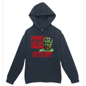 Zombies It's All Fun and Games Urban Pullover Hoodie