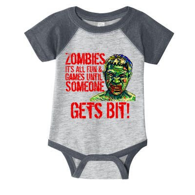 Zombies It's All Fun and Games Infant Baby Jersey Bodysuit