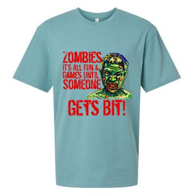 Zombies It's All Fun and Games Sueded Cloud Jersey T-Shirt