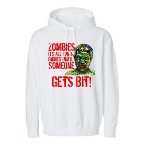 Zombies It's All Fun and Games Garment-Dyed Fleece Hoodie