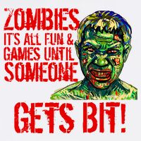 Zombies It's All Fun and Games Garment-Dyed Sweatshirt