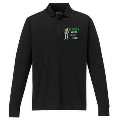 Zombies Were Irish Too Funny Performance Long Sleeve Polo