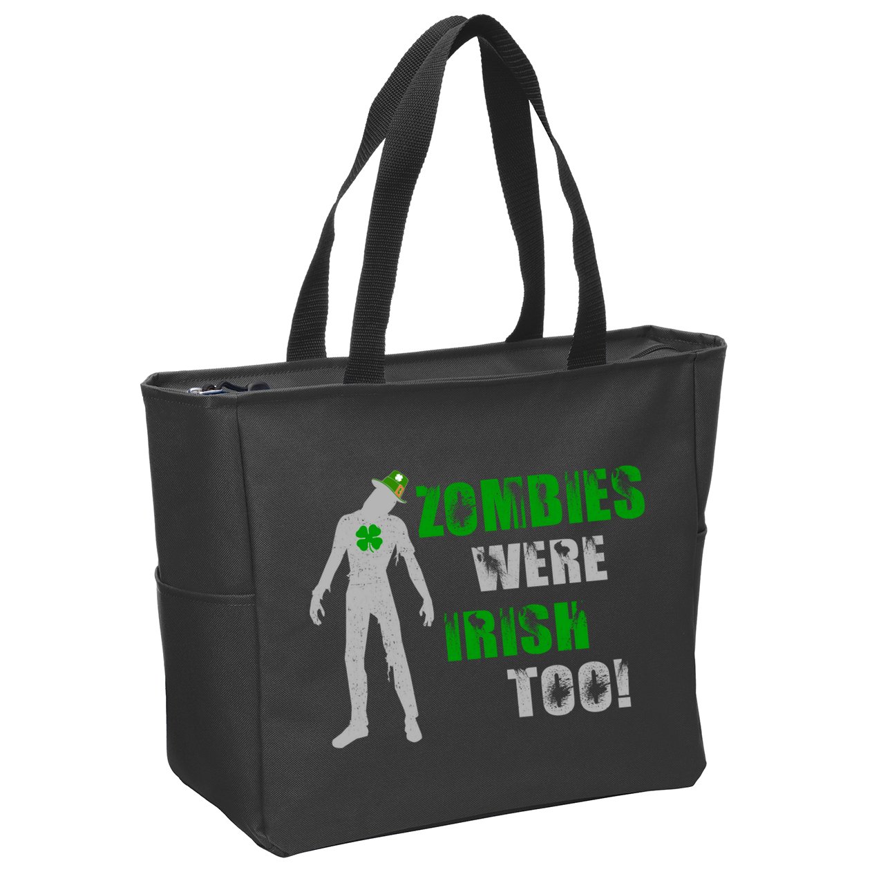 Zombies Were Irish Too Funny Zip Tote Bag