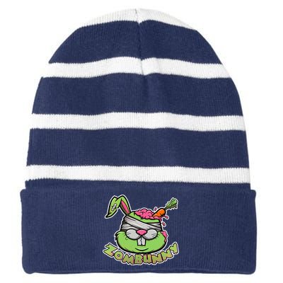 Zombunny Striped Beanie with Solid Band