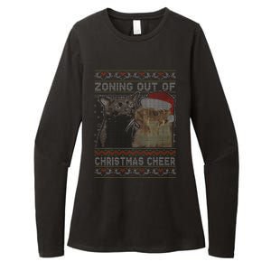 Zoning Out Of Christmas Cheer Cat Staring Christmas Sweater Womens CVC Long Sleeve Shirt