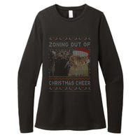 Zoning Out Of Christmas Cheer Cat Staring Christmas Sweater Womens CVC Long Sleeve Shirt