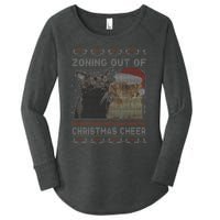 Zoning Out Of Christmas Cheer Cat Staring Christmas Sweater Women's Perfect Tri Tunic Long Sleeve Shirt