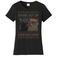 Zoning Out Of Christmas Cheer Cat Staring Christmas Sweater Women's T-Shirt