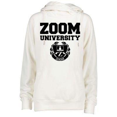 Zoom University Logo Womens Funnel Neck Pullover Hood