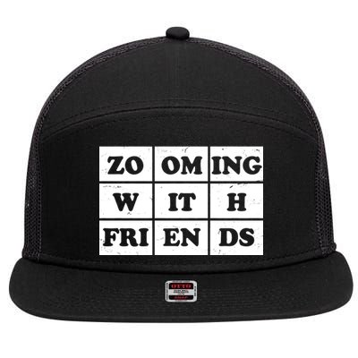 Zooming With Friends 7 Panel Mesh Trucker Snapback Hat