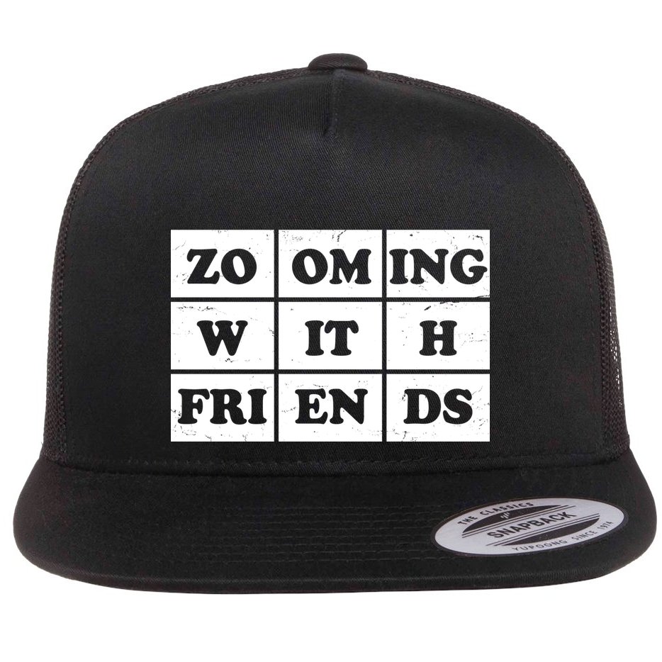 Zooming With Friends Flat Bill Trucker Hat