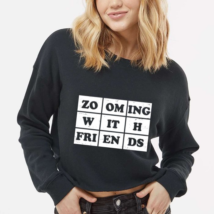Zooming With Friends Cropped Pullover Crew