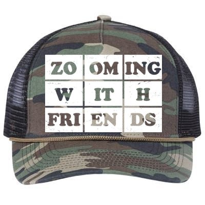 Zooming With Friends Retro Rope Trucker Hat Cap